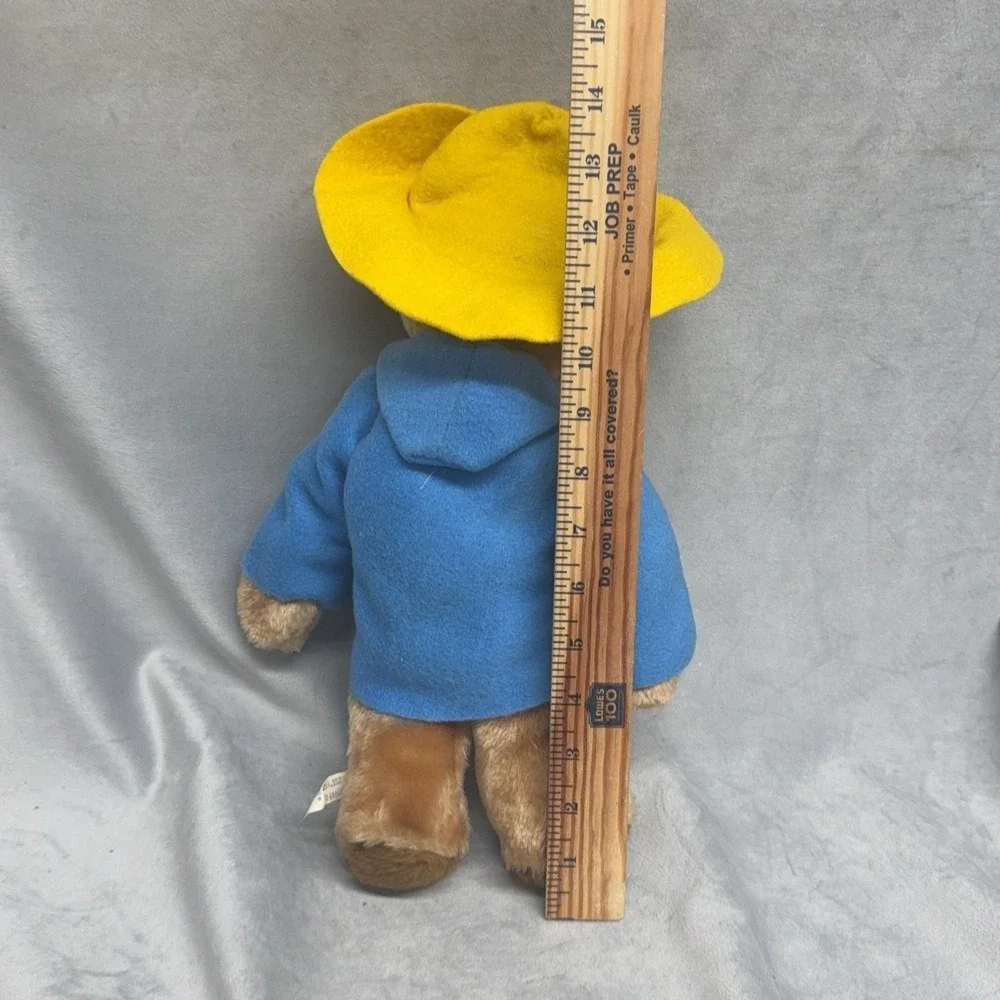 Vintage Eden Toys Paddington Bear Plush Doll Small Brown‎ Blue Coat Yellow Hat